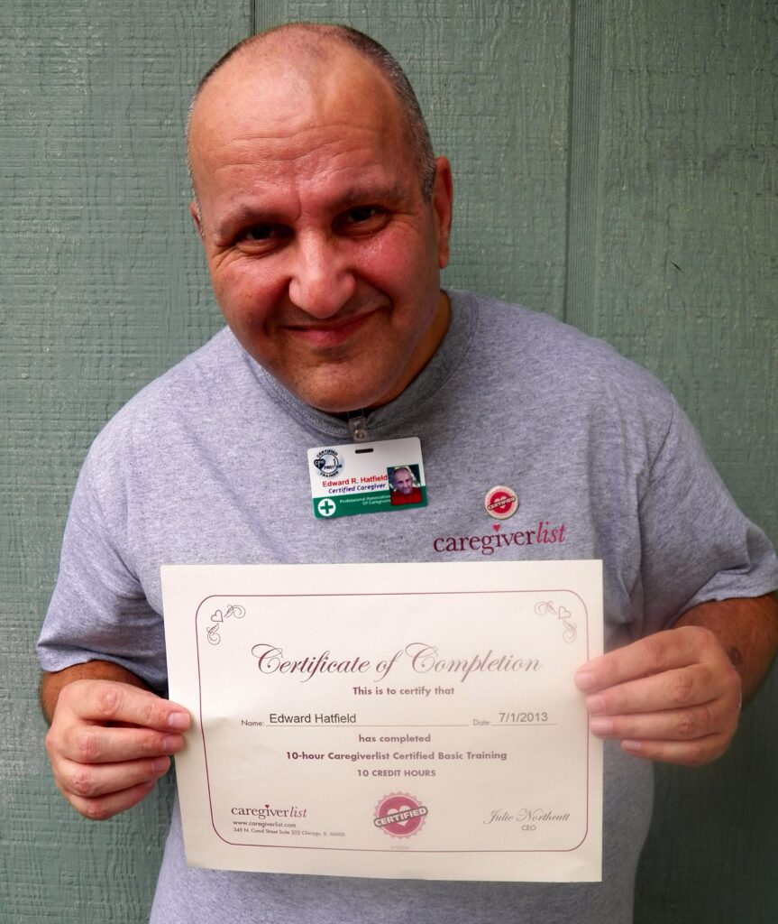 Certificate of completion of certified caregiver training